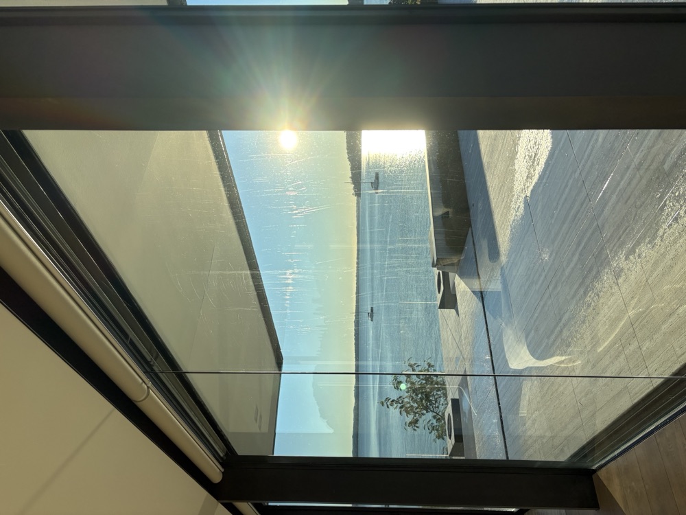 Clean glass corner window overlooking the Waitemata Harbour